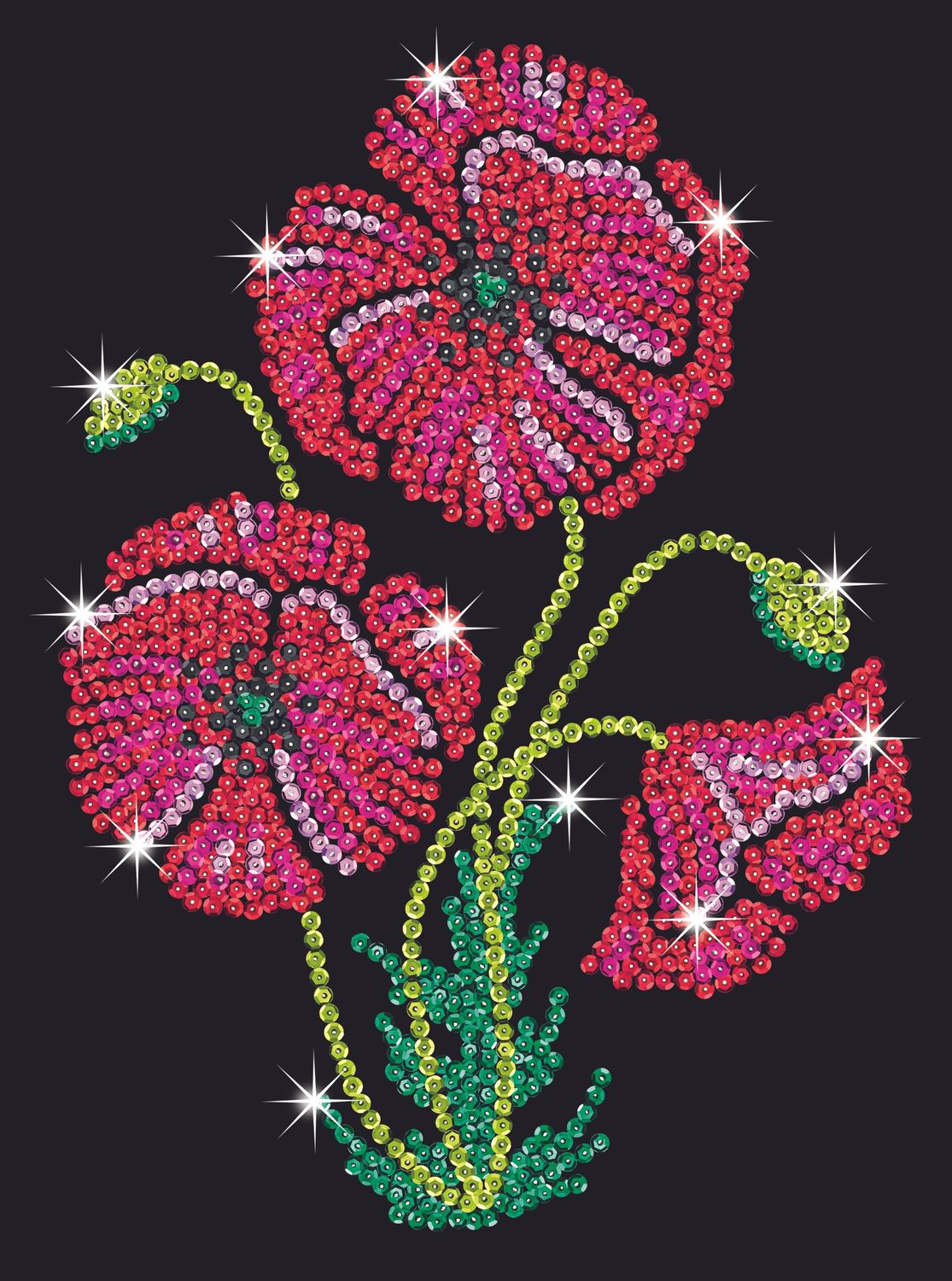 Kitfix Diy Set Sequin Art Purple Poppies