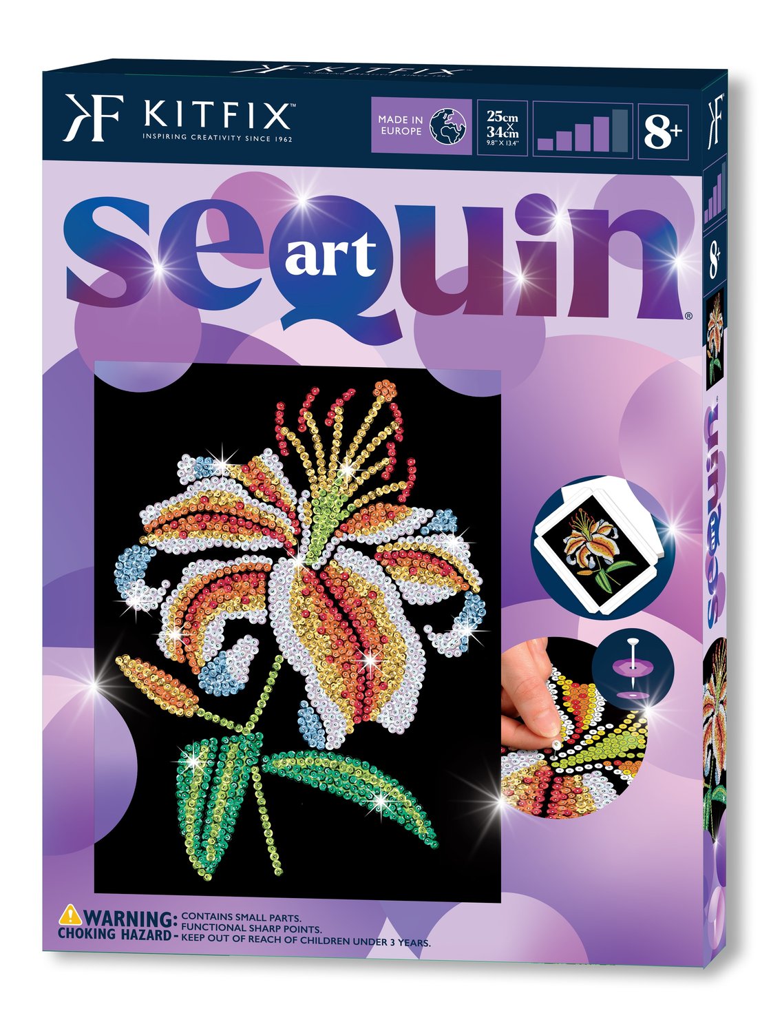 Kitfix Diy Set Sequin Art Purple Tiger Lily