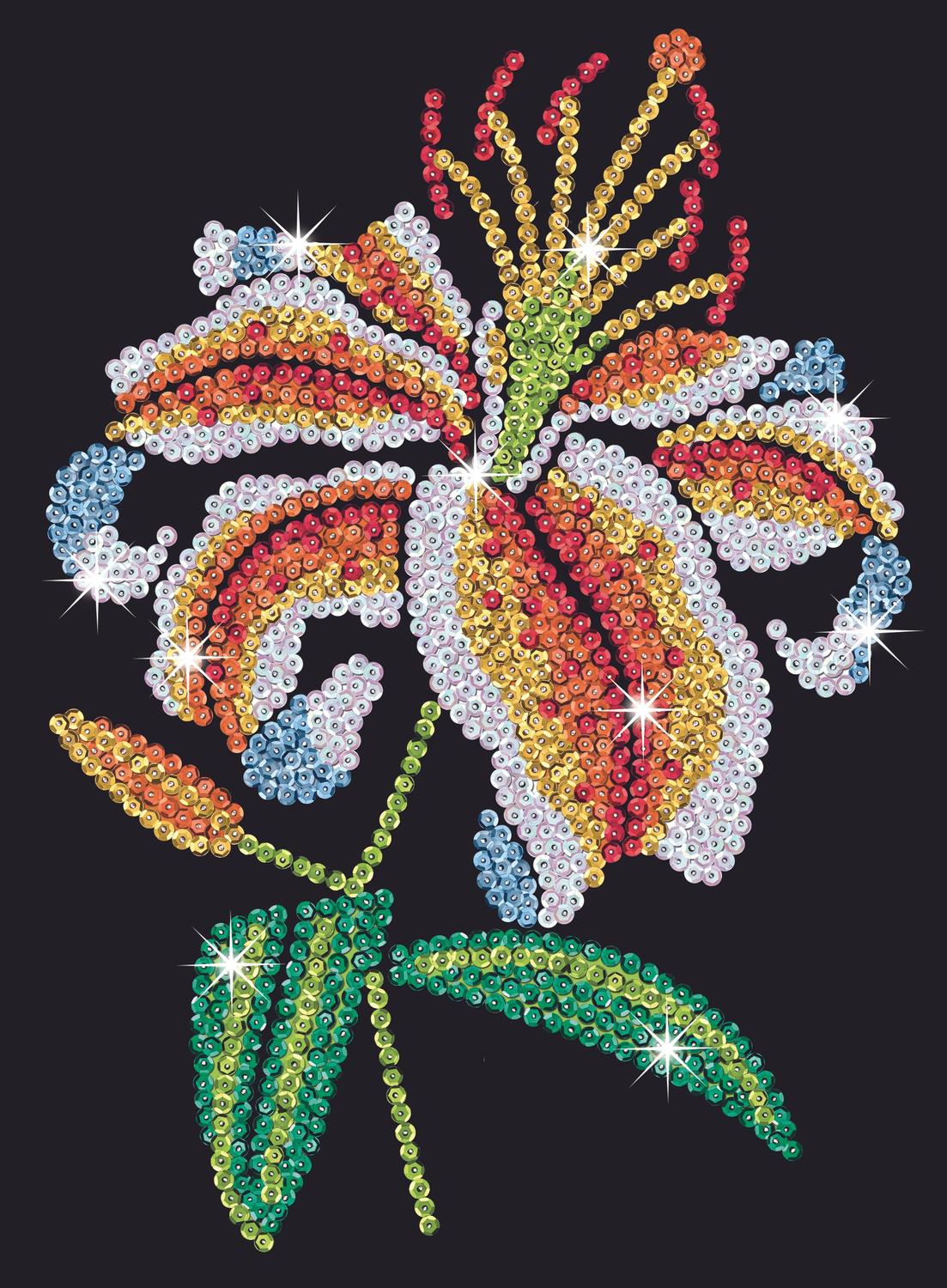Kitfix Diy Set Sequin Art Purple Tiger Lily