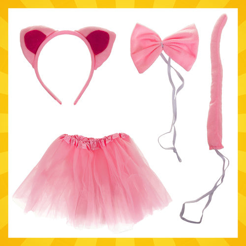 Kitten Costume Set, Pink, 4-Piece, Ages 3-10