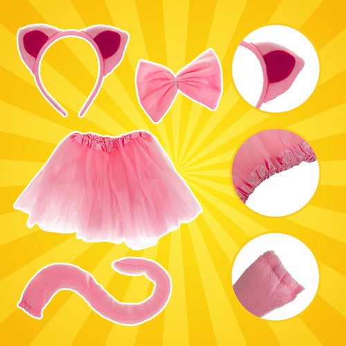 Kitten Costume Set, Pink, 4-Piece, Ages 3-10