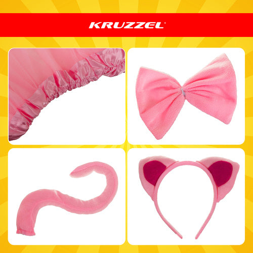 Kitten Costume Set, Pink, 4-Piece, Ages 3-10