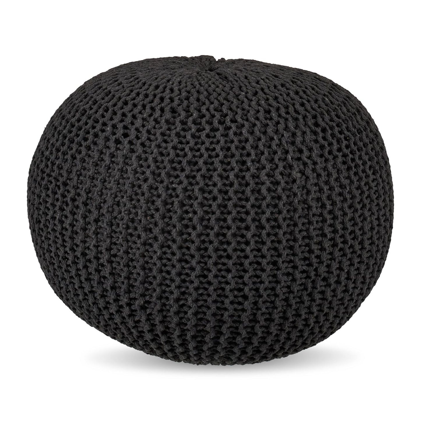 Knitted Pouf – Round, Boho Design, Polystyrene Fill