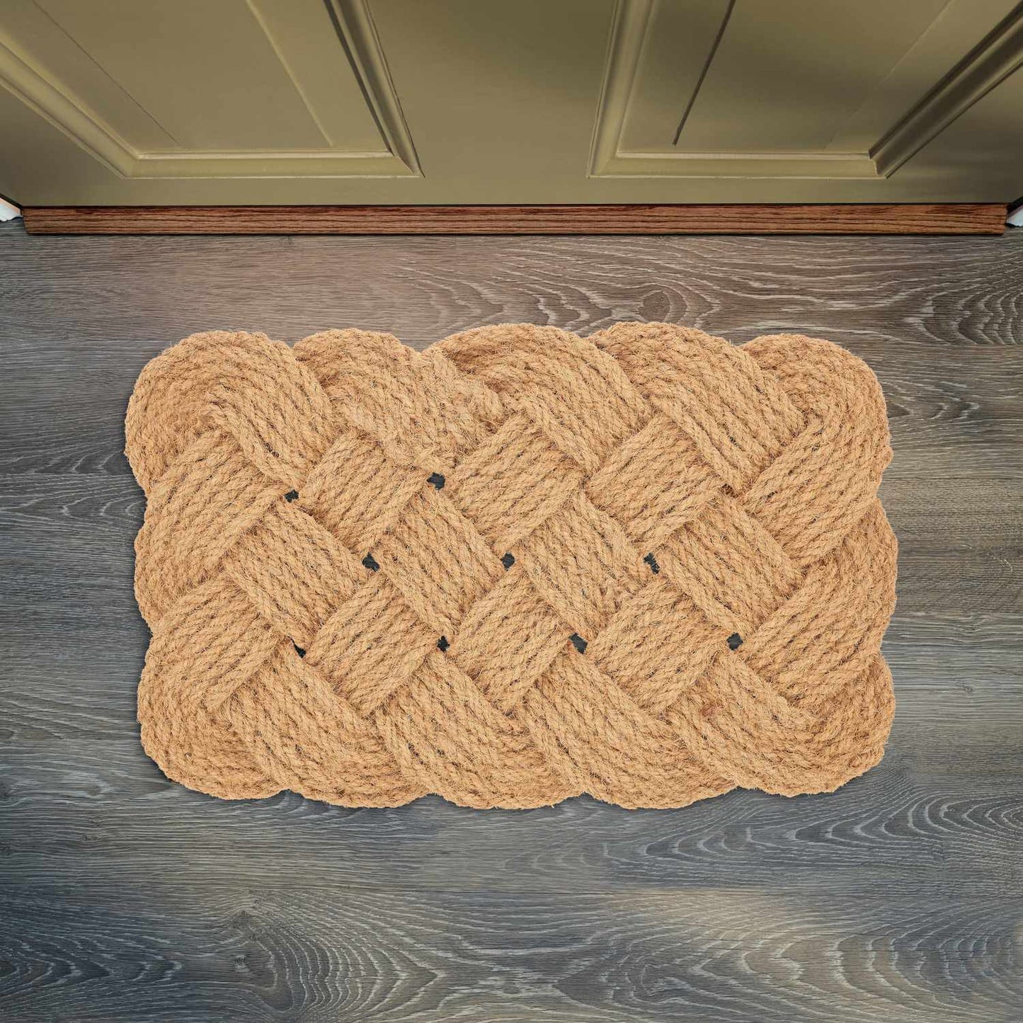 Knotted Natural Colour Coir Rug