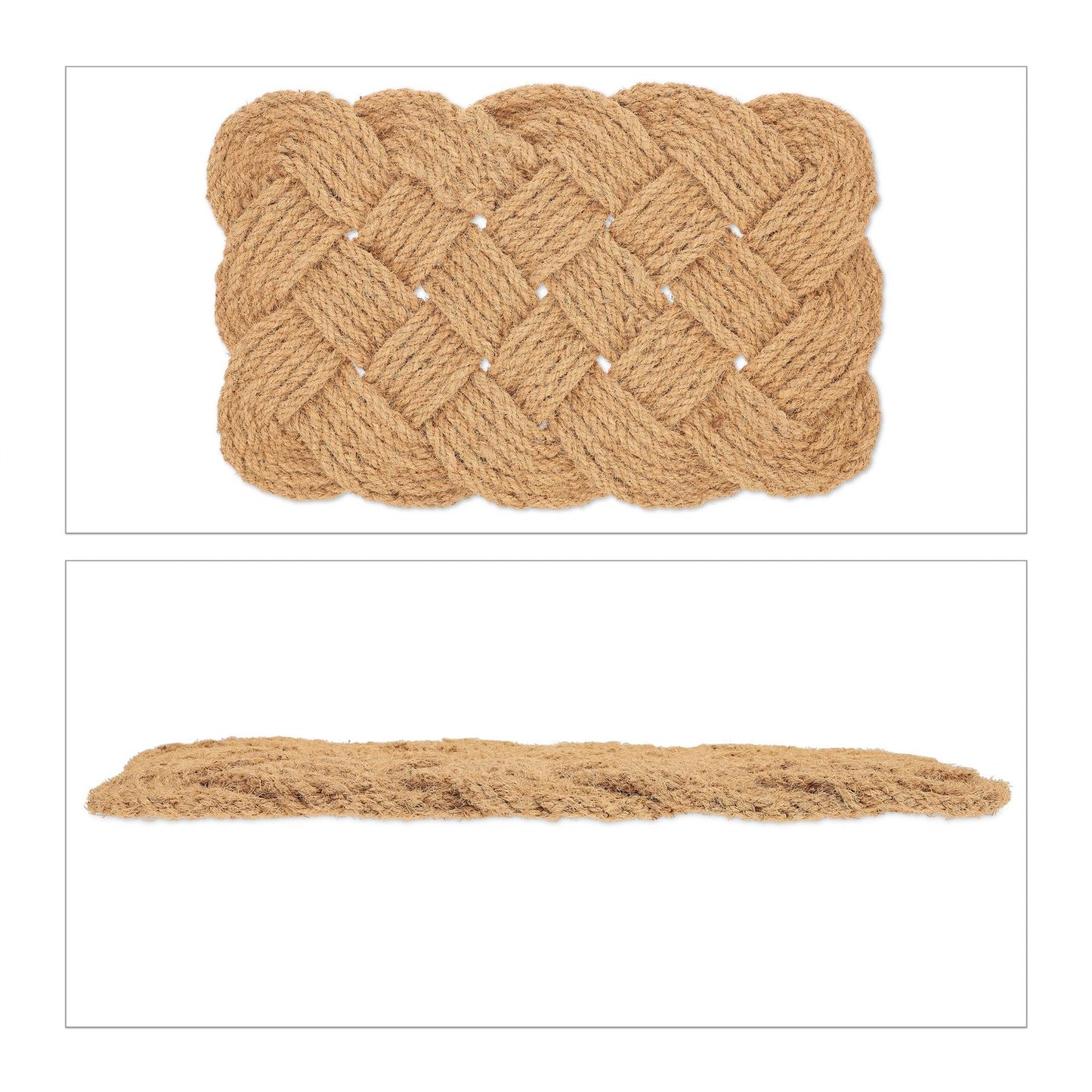 Knotted Natural Colour Coir Rug