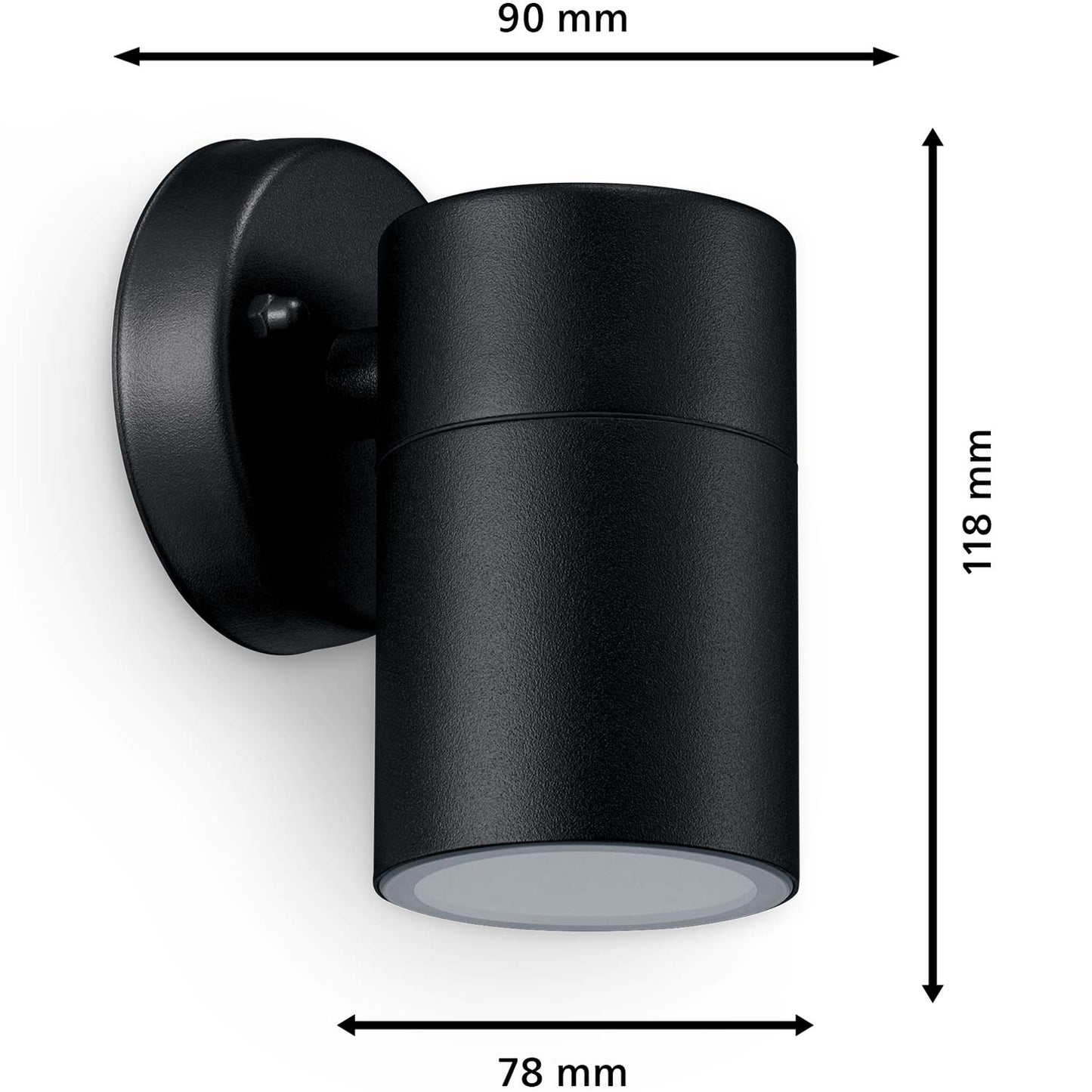 Kylis Wall luminaire Downlight (GU10 base) IP44 Stainless steel Black