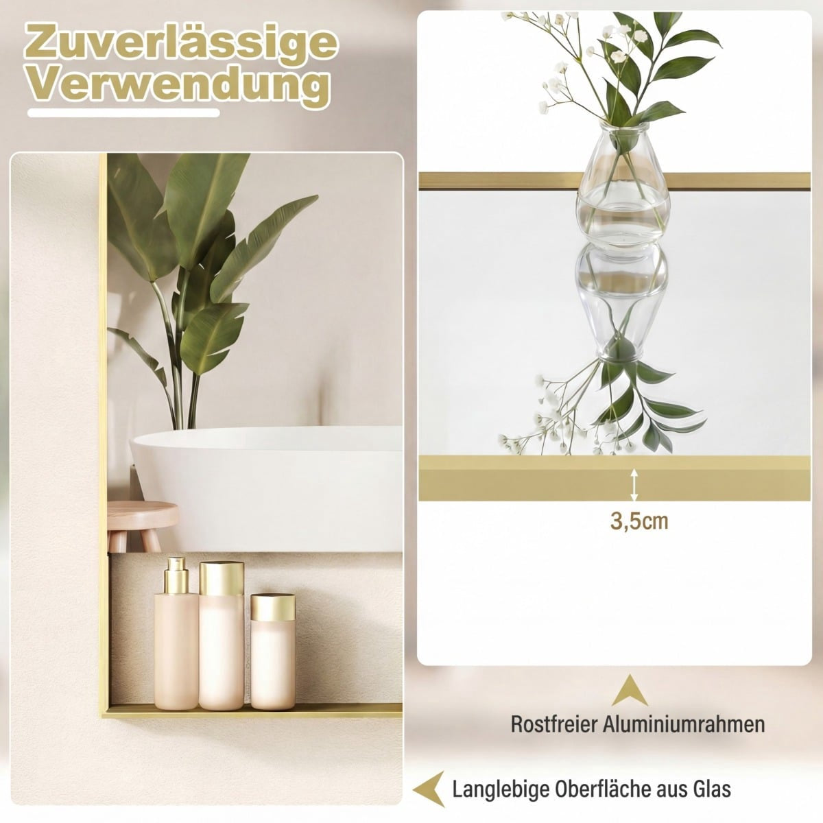 LED Bathroom Mirror, Anti-Fog, 3 Light Colors, 80x60 cm