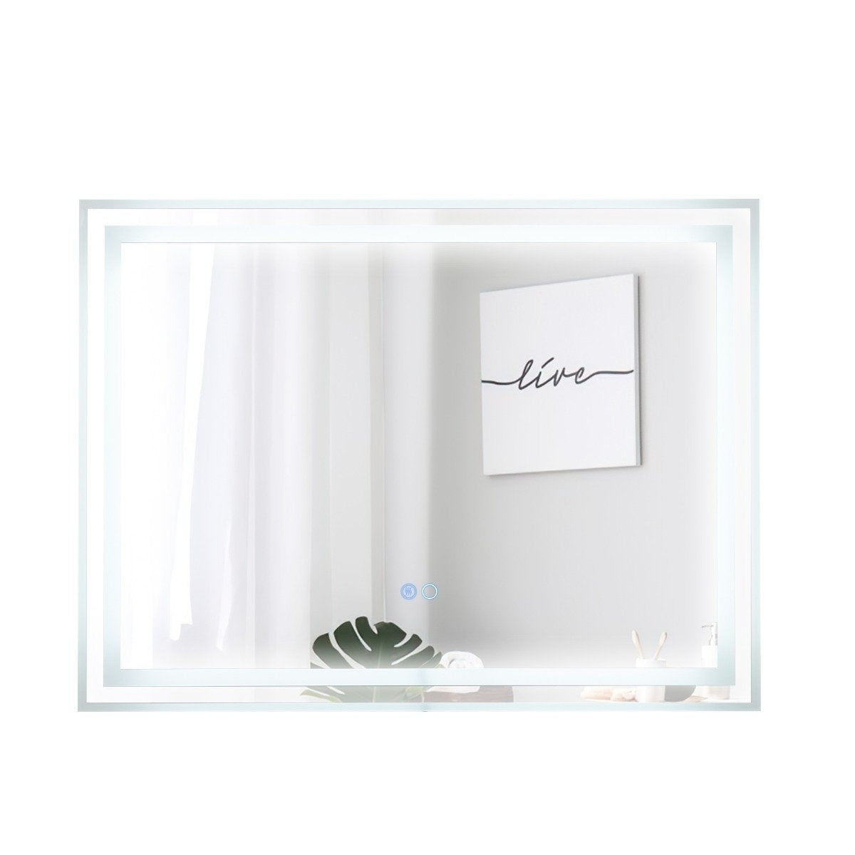 LED Bathroom Mirror with Anti-Fog, 80x60 cm, Dual Lighting