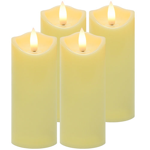 LED Candle Inserts, Flickering Flame, 4-Pack, 12.5x5cm