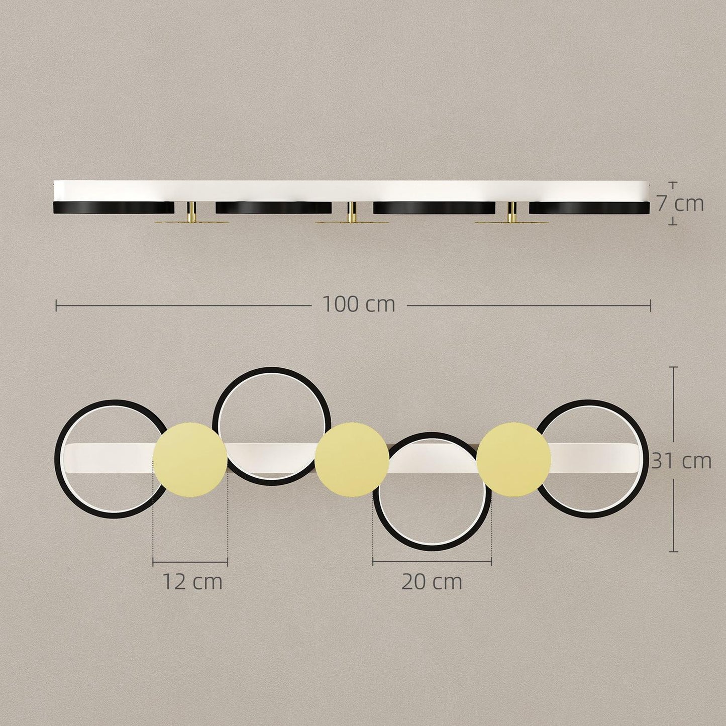 LED Ceiling Light 38W, 1500LM, 3000K-6500K, Remote Control