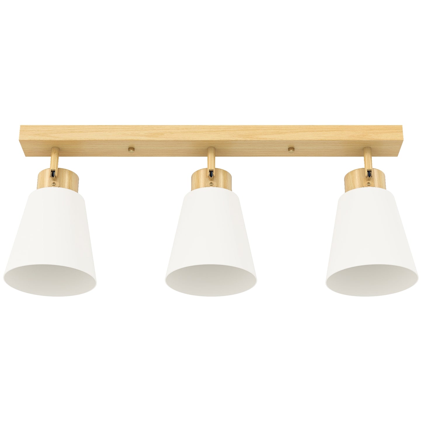 LED Ceiling Light, 40W, Adjustable Heads, E27 Sockets, Wood Finish