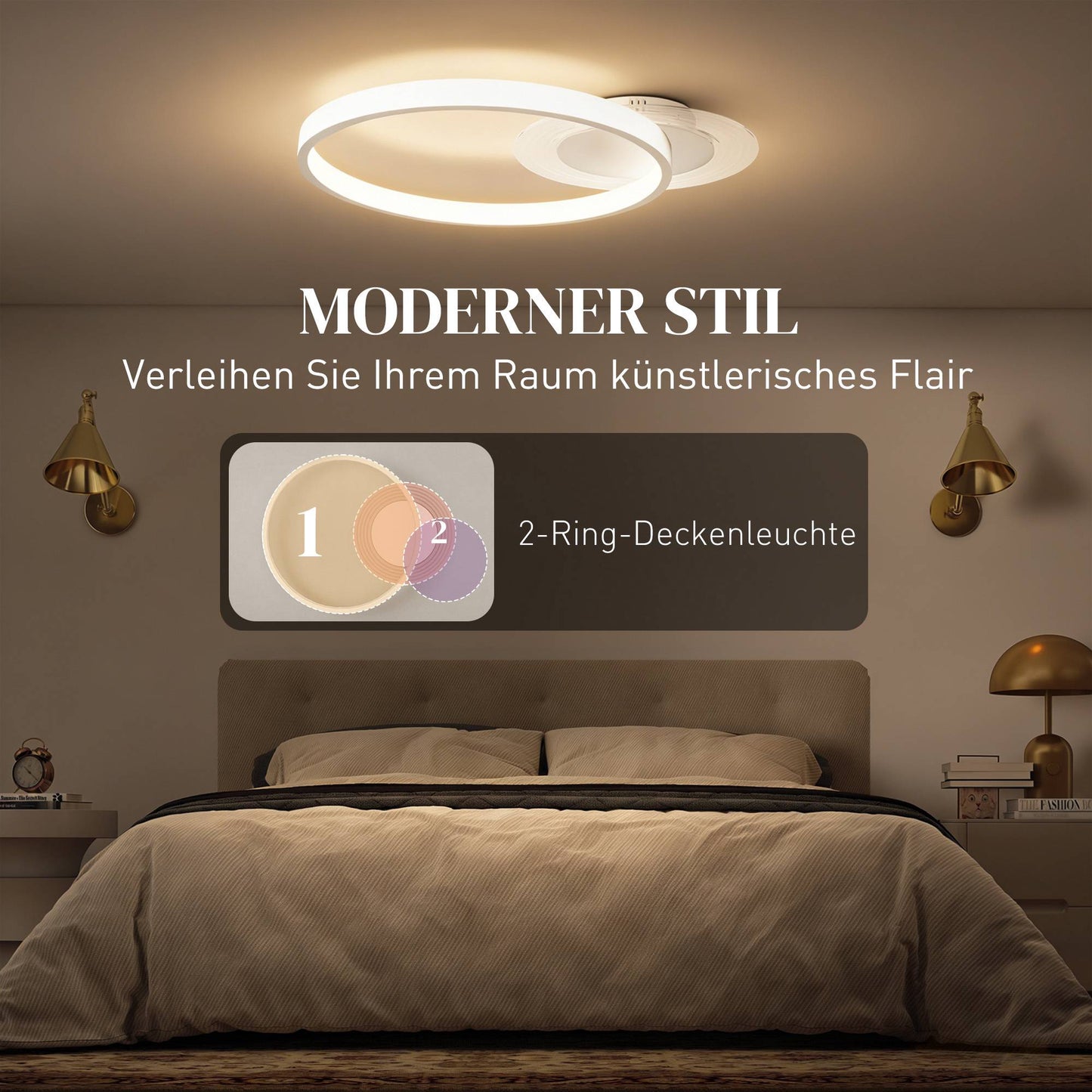 LED Ceiling Light, Adjustable Color Temp, 30W, White