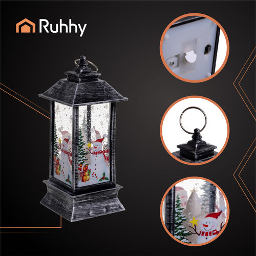 LED Christmas Lantern, Silver, Battery-Powered