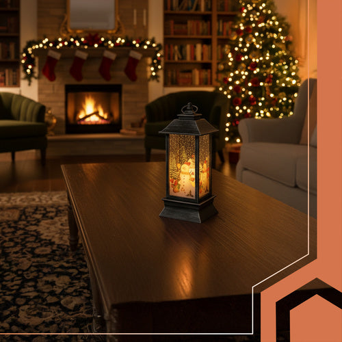 LED Christmas Lantern, Silver, Battery-Powered