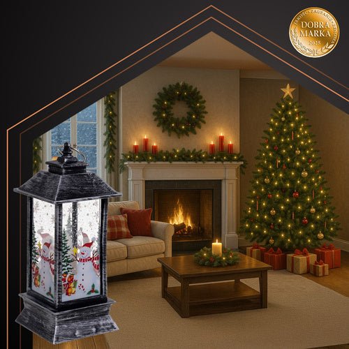 LED Christmas Lantern, Silver, Battery-Powered