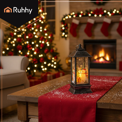 LED Christmas Lantern, Silver, Battery-Powered
