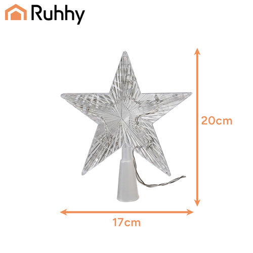 LED Christmas Tree Star, Warm White, Battery-Powered