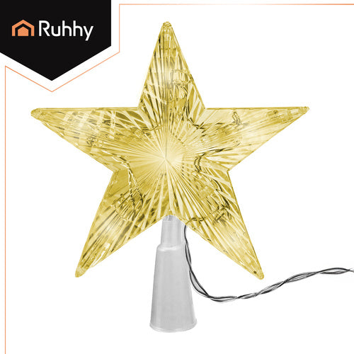 LED Christmas Tree Star, Warm White, Battery-Powered