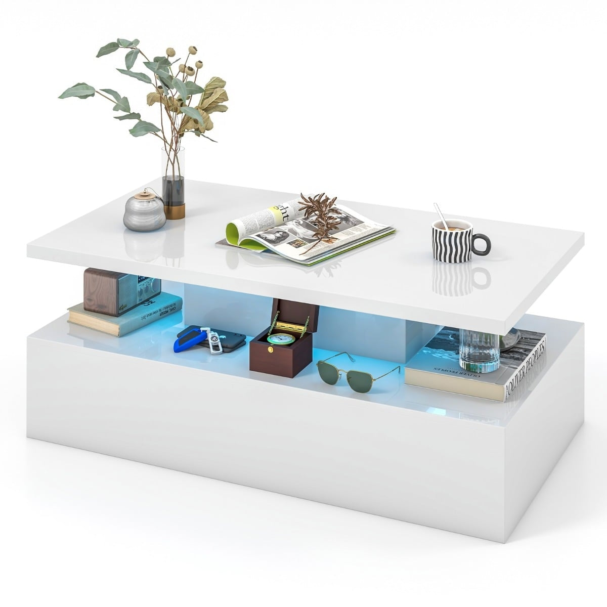 LED Coffee Table with Adjustable Colors & Brightness