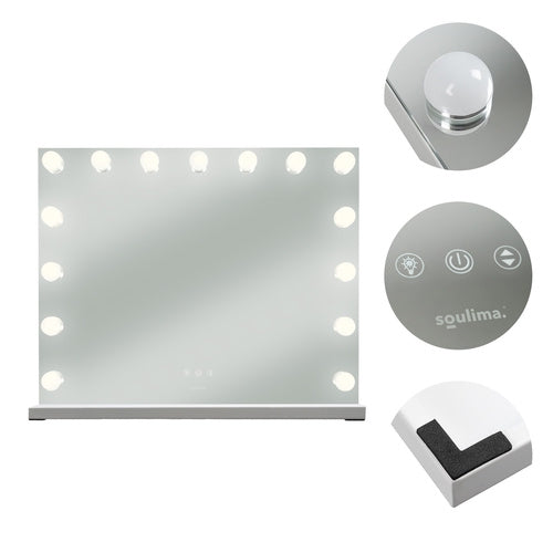 LED Cosmetic Mirror 58x46cm, Touch Control, 3 Light Modes