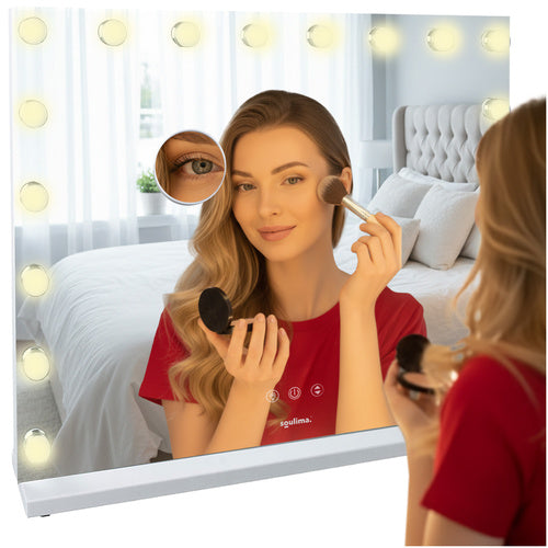 LED Cosmetic Mirror 80x62cm, Adjustable Light, Touch Control