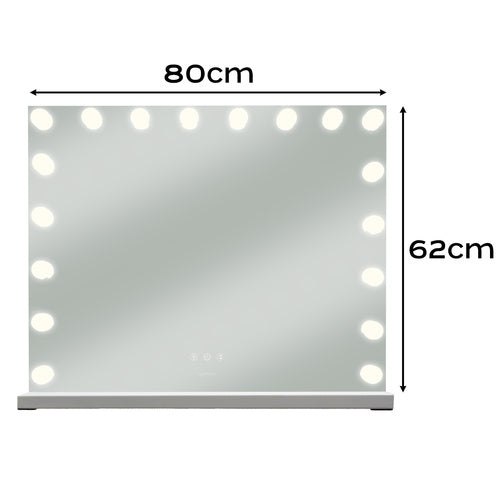 LED Cosmetic Mirror 80x62cm, Adjustable Light, Touch Control