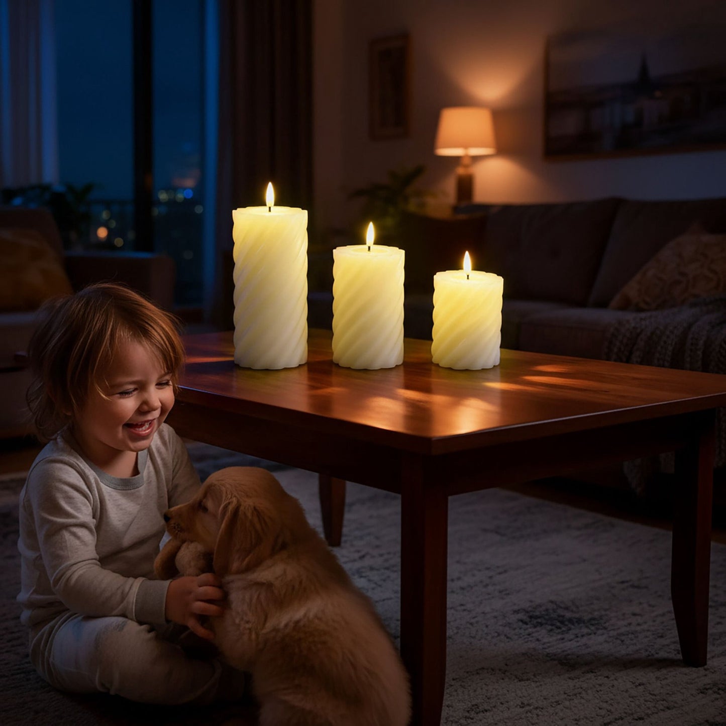LED Flameless Real-Wax Candle Set, 3 Sizes