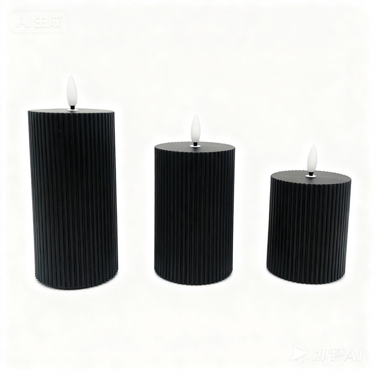 LED Flameless Real-Wax Candles, Set of 3