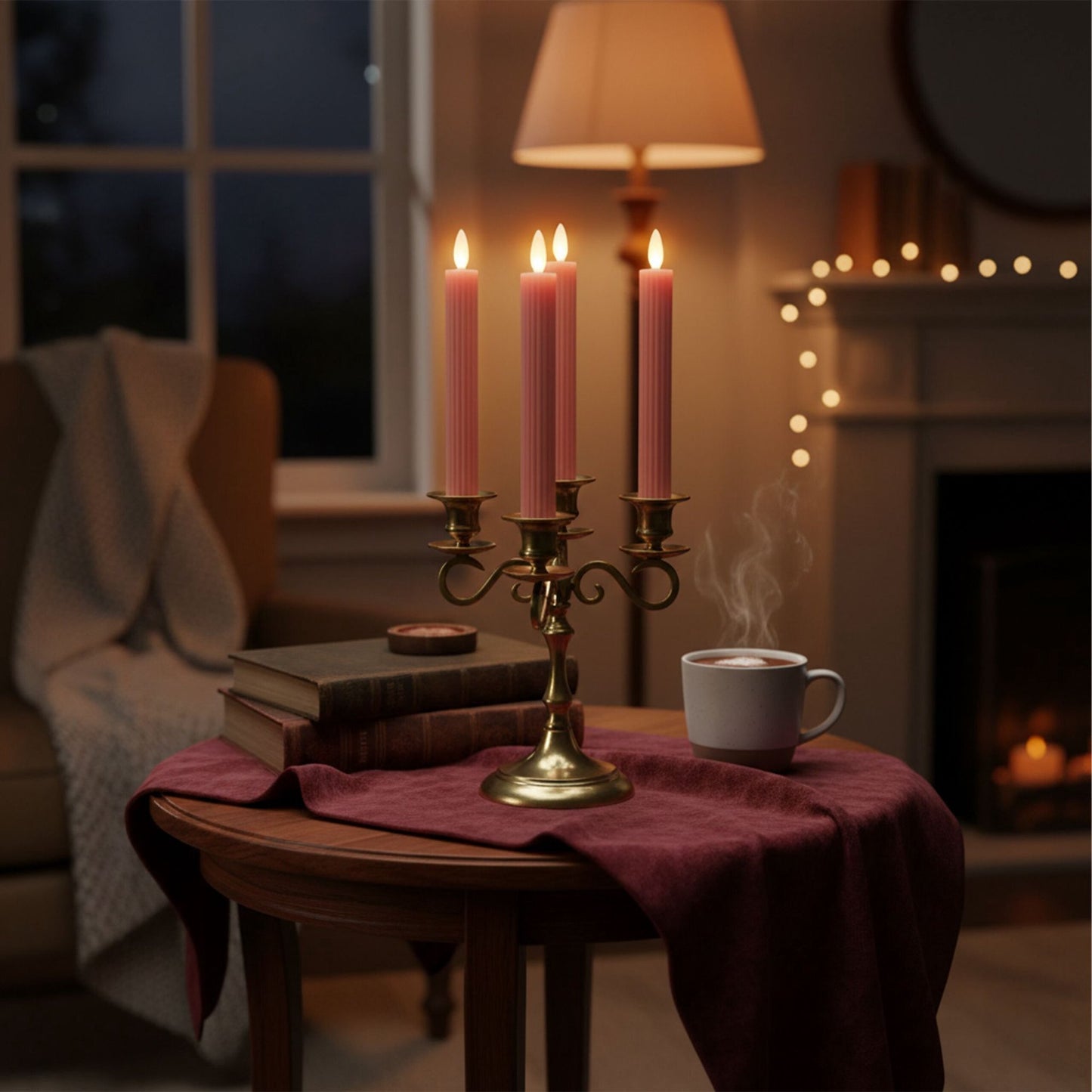 LED Flameless Taper Candles, Real-Wax, Set of 6