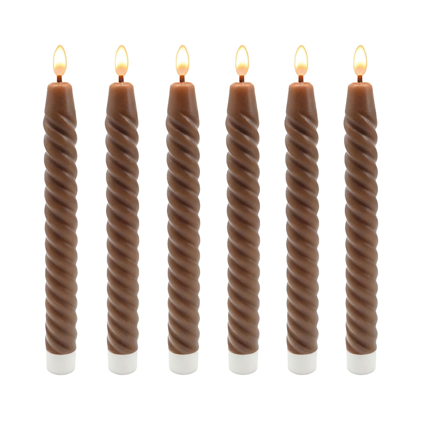 LED Flameless Taper Candles, Real Wax, Set of 6