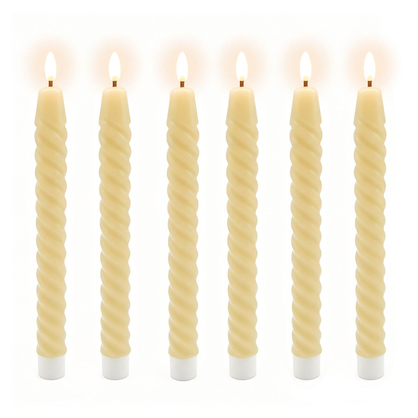 LED Flameless Taper Candles, Real Wax, Set of 6