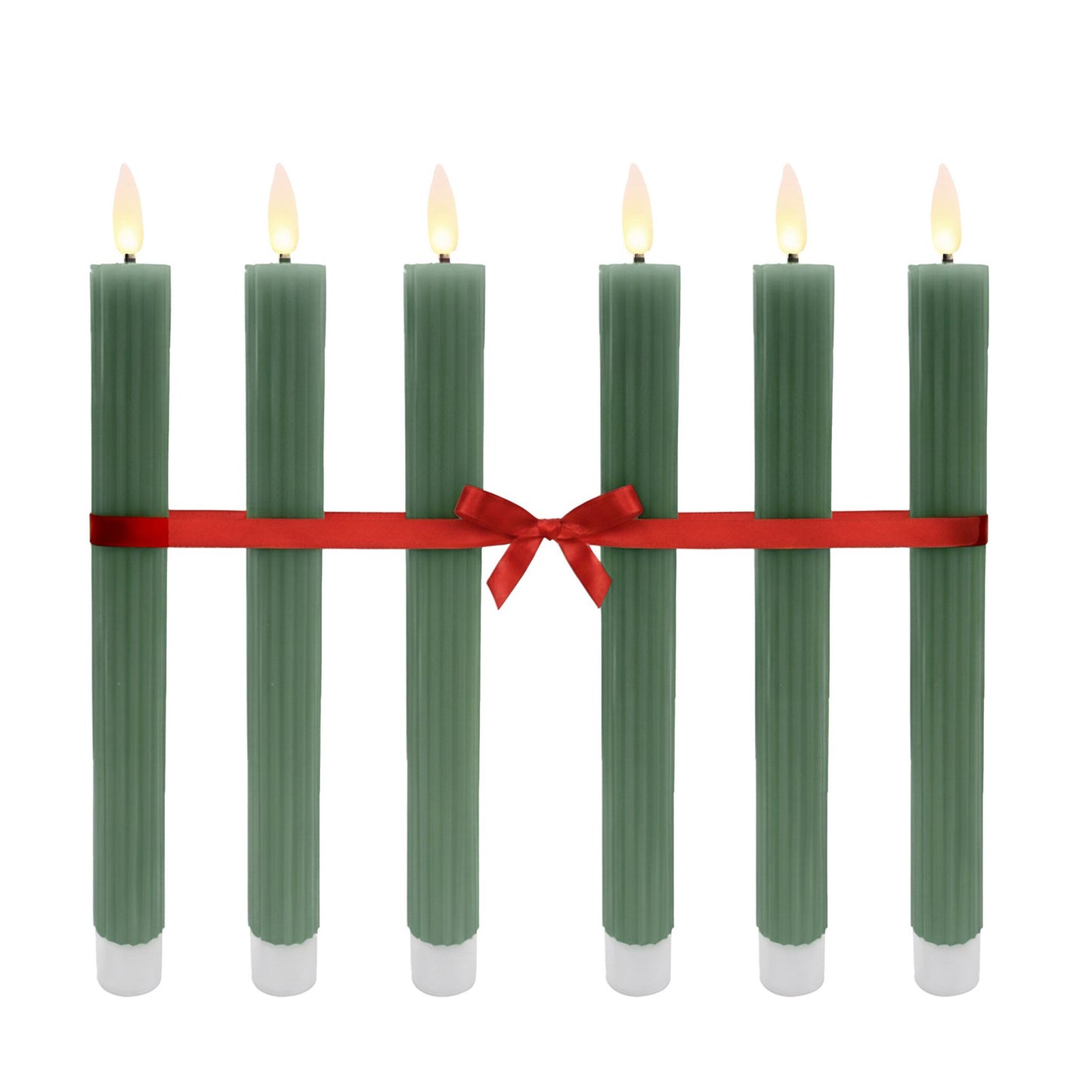 LED Flameless Taper Candles, Real-Wax, Set of 6