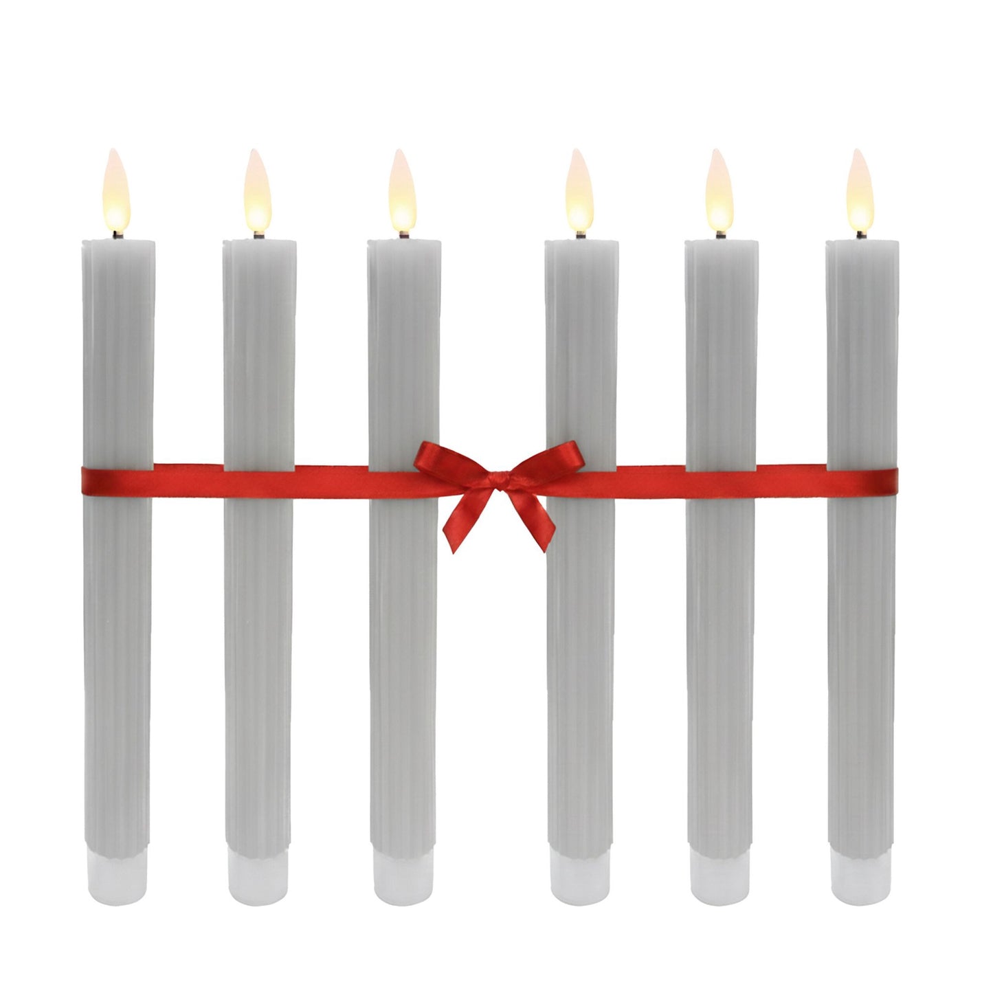 LED Flameless Taper Candles, Real-Wax, Set of 6