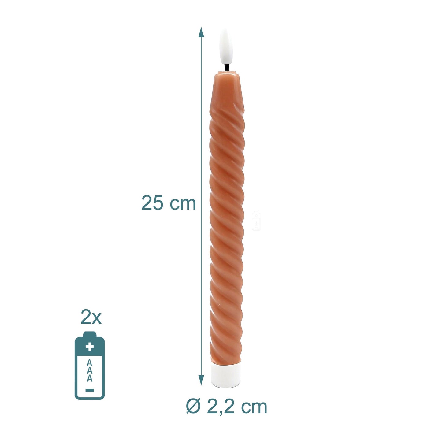 LED Flameless Taper Candles, Real Wax, Set of 6
