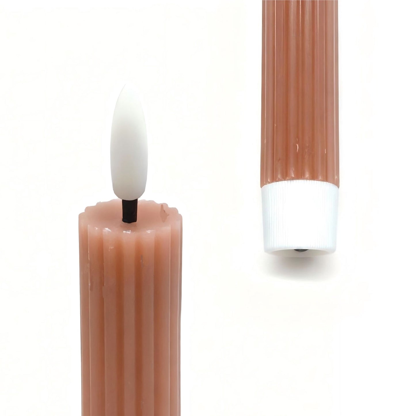 LED Flameless Taper Candles, Real-Wax, Set of 6