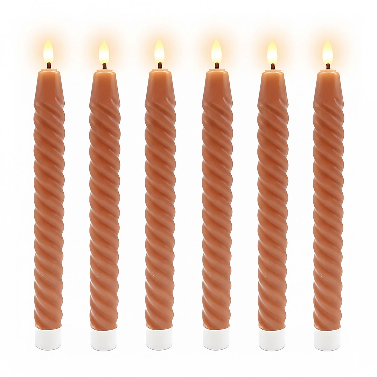 LED Flameless Taper Candles, Real Wax, Set of 6