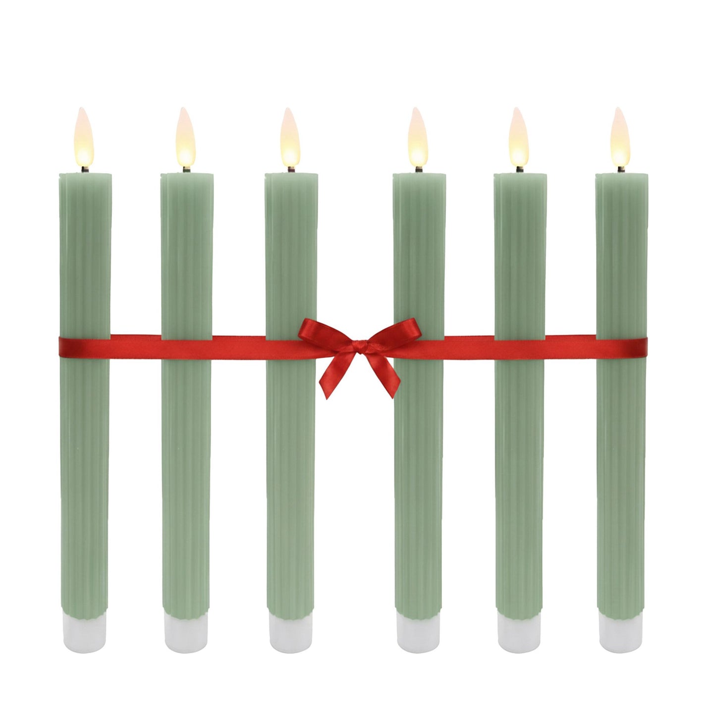 LED Flameless Taper Candles, Real-Wax, Set of 6