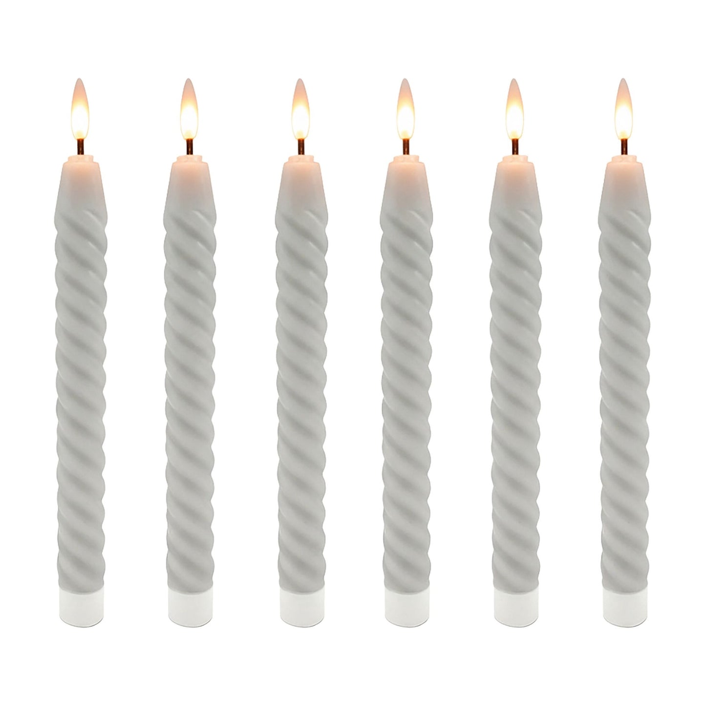 LED Flameless Taper Candles, Real Wax, Set of 6