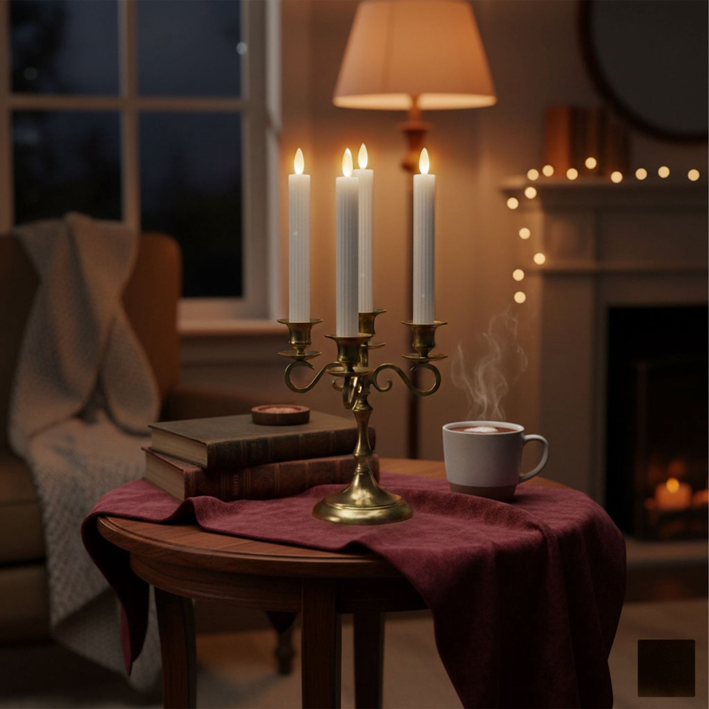LED Flameless Taper Candles, Real Wax, Set of 6