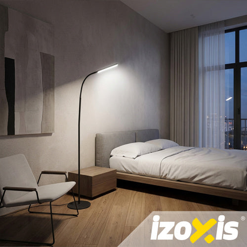 LED Floor Lamp 180cm, Black, Remote Control, Timer