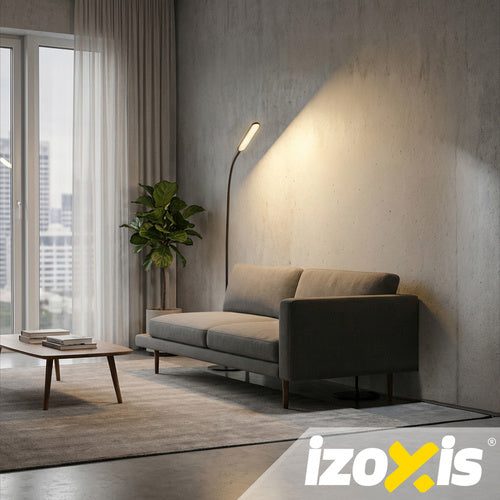 LED Floor Lamp 180cm, Black, Remote Control, Timer