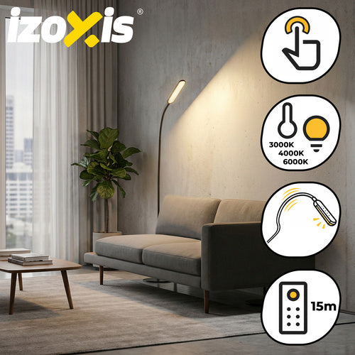 LED Floor Lamp 180cm, Black, Remote Control, Timer