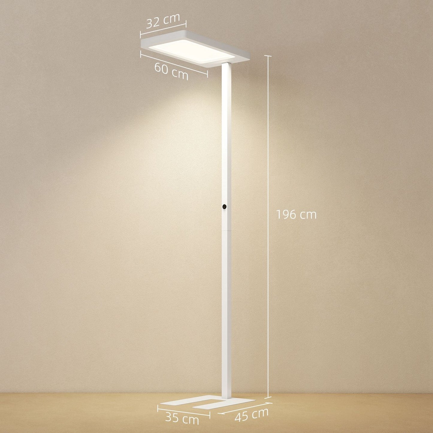 LED Floor Lamp, Adjustable Brightness, Remote Control