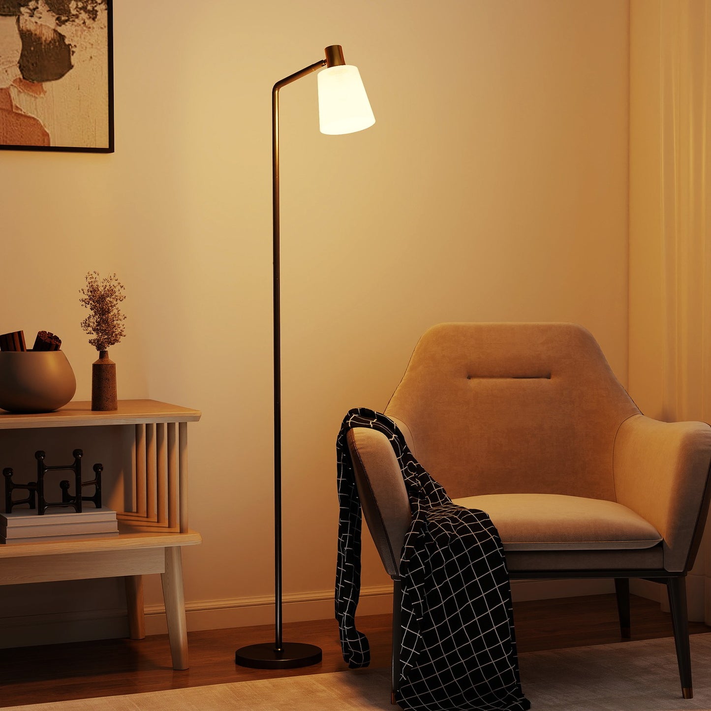 LED Floor Lamp, Adjustable Head, 3 Color Temperatures