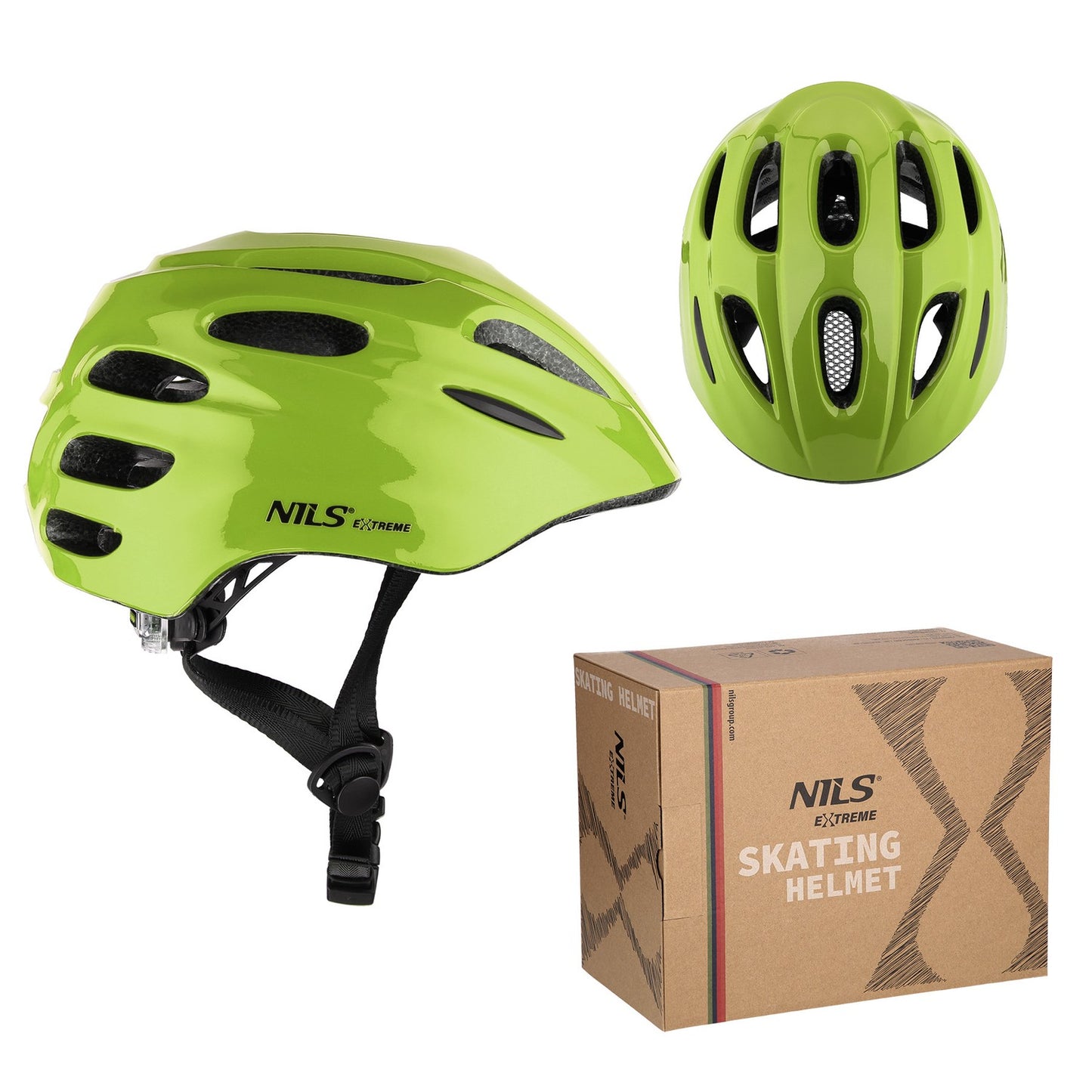 LED Helmet, Green, Size S (51-58 cm)