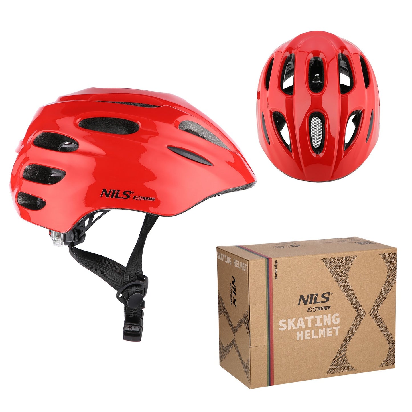 LED Helmet, Red, Size S (51-58cm)