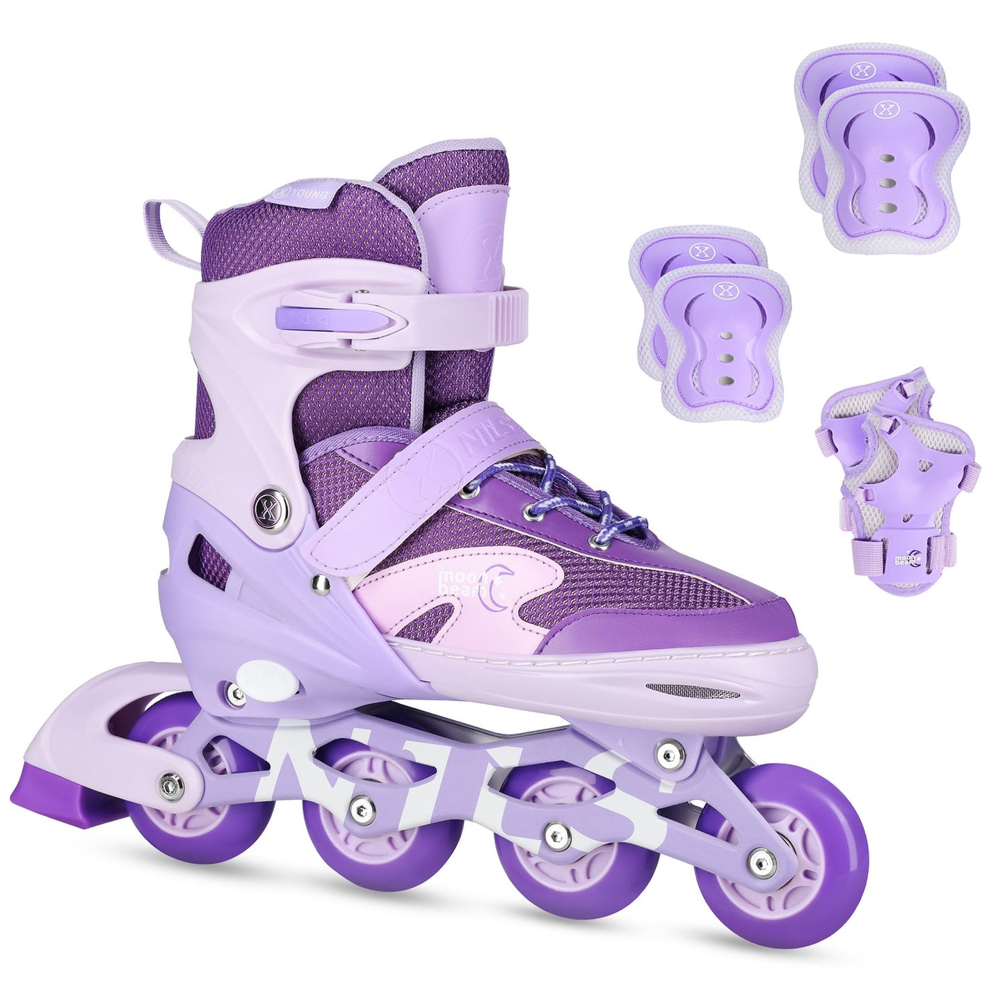 LED In-Line Skates with Protectors, Size M (35-38)