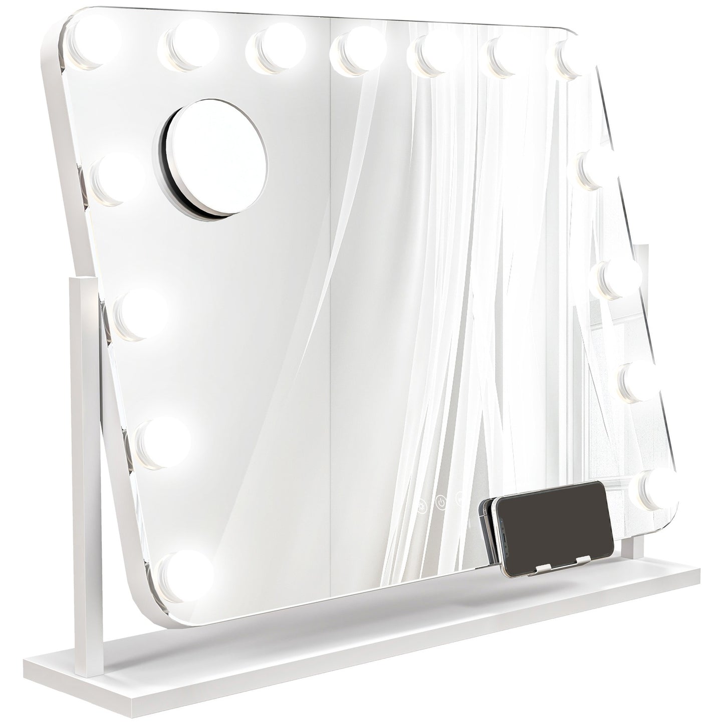 LED Makeup Mirror – 3 Light Modes, Dimmable, USB, 62.5x49.5cm