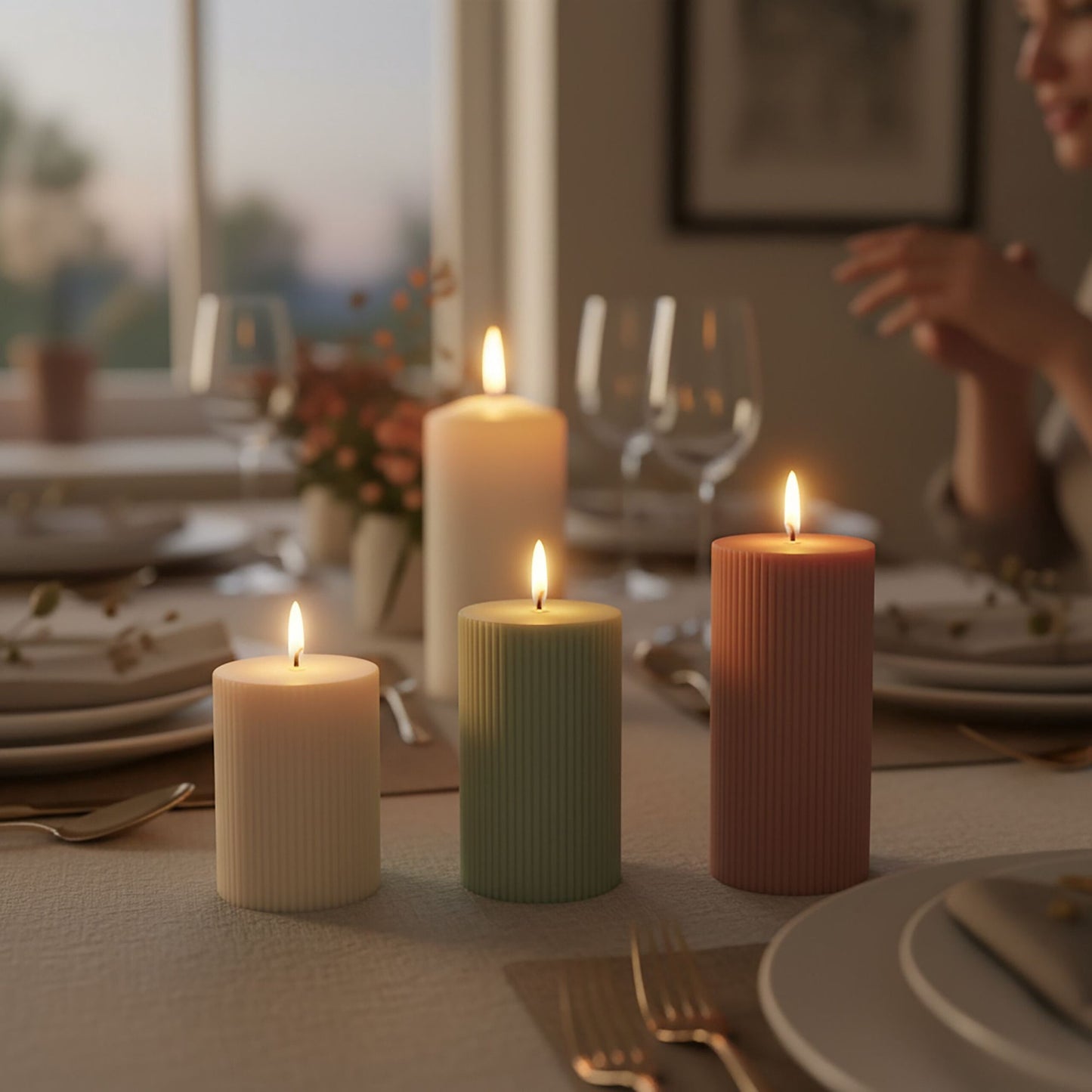 LED Real-Wax Flameless Candles – Set of 3