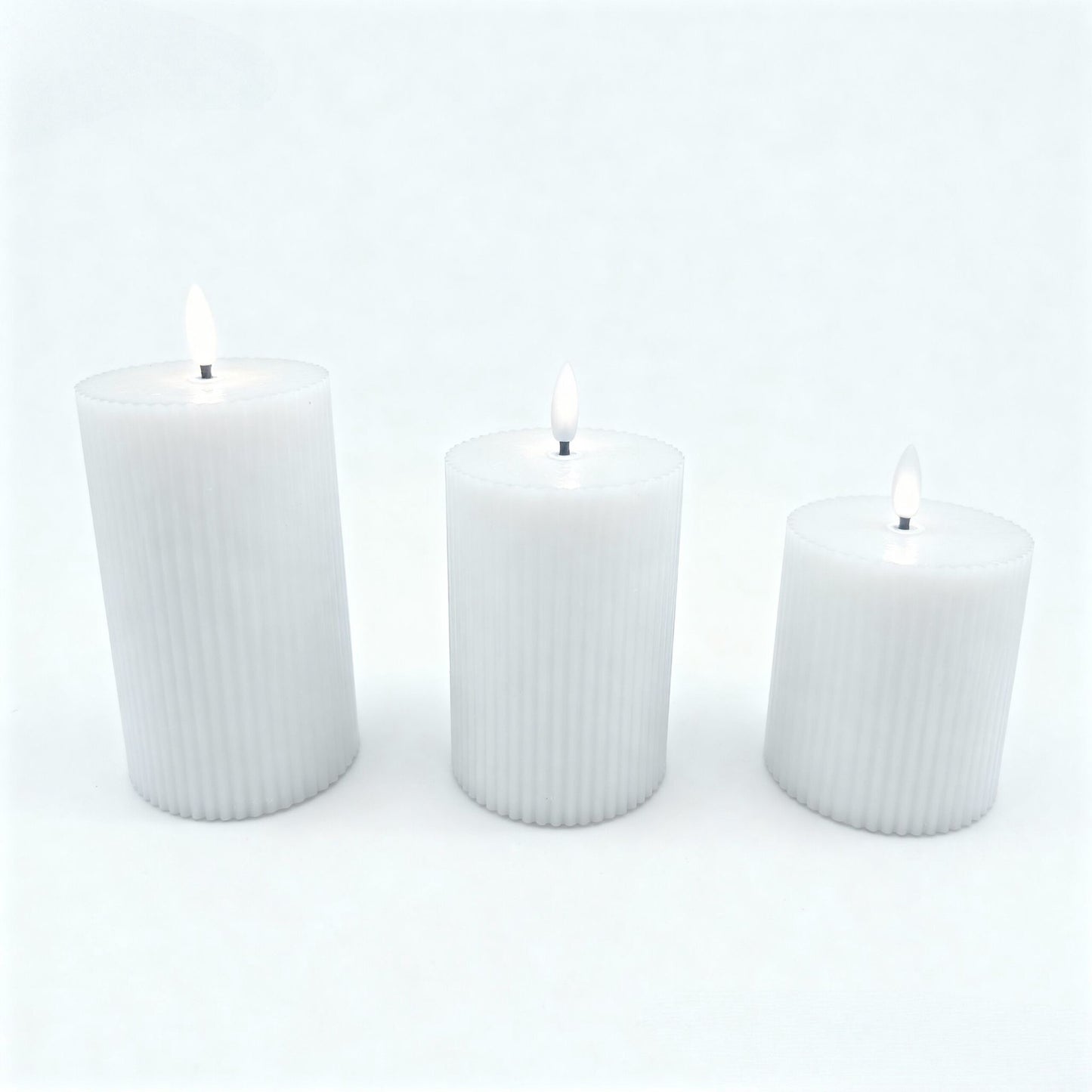 LED Real-Wax Flameless Candles, Set of 3